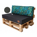 Paletové sedenie Golden Garden GG49 podsedák a vankúš 120cm x 80cm x 15cm tmavo sivá zelená